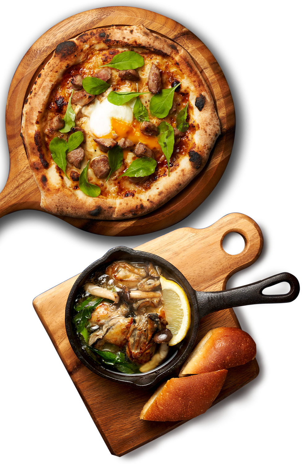 窯焼きイベリコ豚と温泉玉子の照り焼きピッツァ